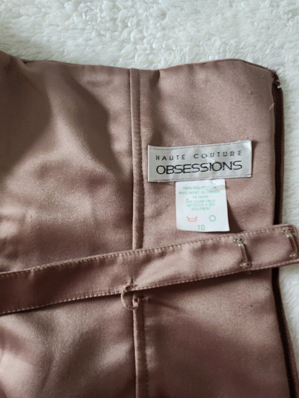Ladies Obsessions Haute Couture Two Piece Brown Satin A-line Corset Dress Sz 10 - Picture 10 of 14